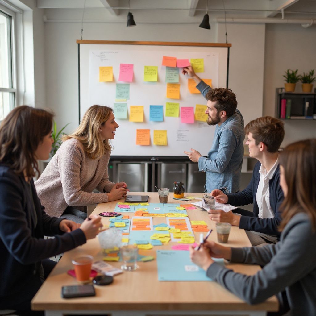 Sessione di brainstorming del team